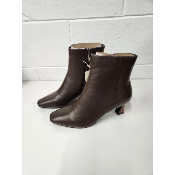 Sanctuary Shoes - Sanctuary Women's SA-Sleek Java Leather Ankle Boots, Sz 9.5, Spool Heel, Classic